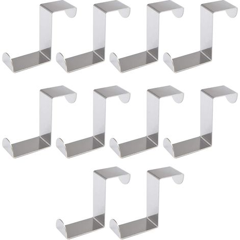 Juego de 7 ganchos para puerta, de acero inoxidable, reversibles, en forma de Z, para ropa, toallas y abrigos. (1/5)