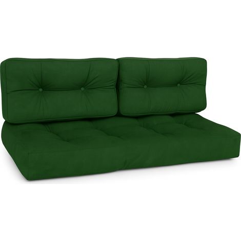 Palettenkissen Outdoor 1x Sitzkissen & 2x Rückenkissen, Grün