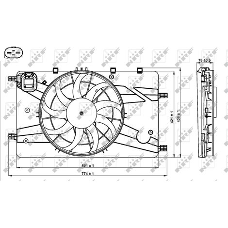 Ventilateur, refroidissement du moteur NRF 47757 CHEVROLET 1314021 13360890