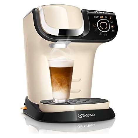 Tassimo My Way TAS6507 Cafetera de cápsulas Bosch, con filtro de agua, más de 70 bebidas, totalmente automática, fácil preparación, 1500 W, 1,3 litros, color crema (1/5)