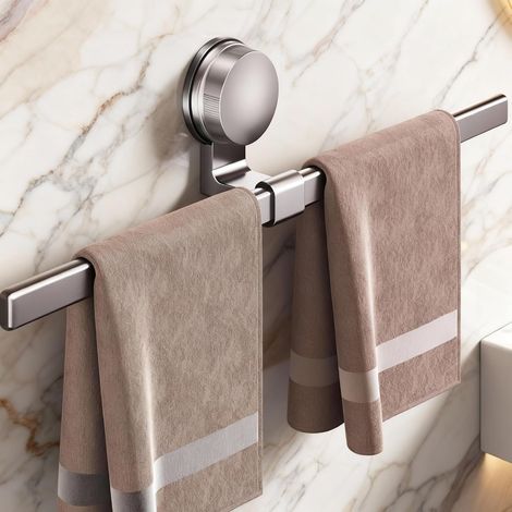 Porte-serviettes sans perçage à ventouse 50 cm gris (1/5)