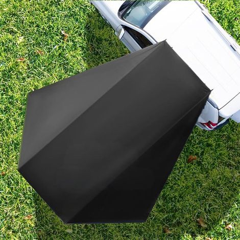 Auvent de voiture - 280 x 380 cm - Étanche - Universel - Avec barre de tente - Pour voiture, van ou camping-car - Noir (1/5)
