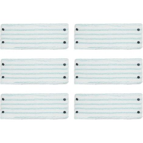 6 lingettes de balai en microfibre compatibles avec le balai Leifheit M - lingettes lavables et réutilisables - 42 x 15,5 cm - Blanches (1/5)