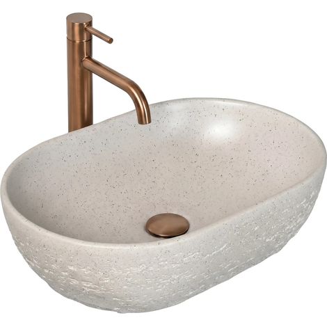 Lavabo da appoggio Rea Mira Greige (1/5)