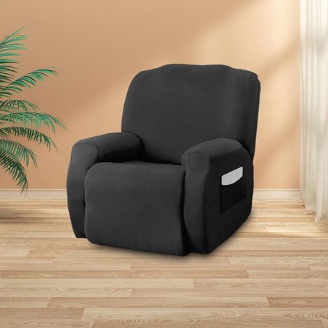 Housse souple pour fauteuil inclinable, idéale pour les hôtels, restaurants et événements - noire (1/5)