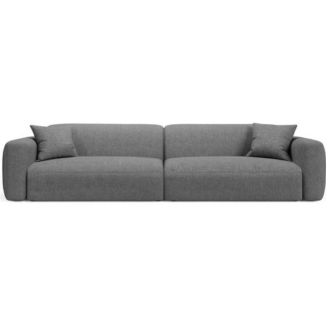 Canapé modulable 4 places en tissu structurel gris (1/4)