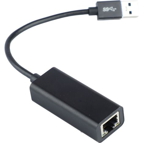 Adaptateur Ethernet Gigabit USB-C pour iPad Pro, Surface, MacBook - Indicateur LED - Noir (1/5)