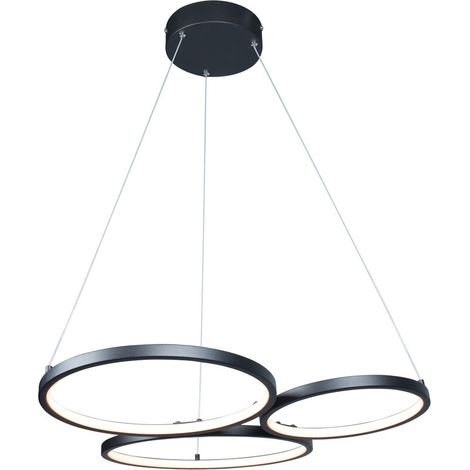 Lampadario LED nero moderno 3 anelli 38W Rabalux Formand (1/4)