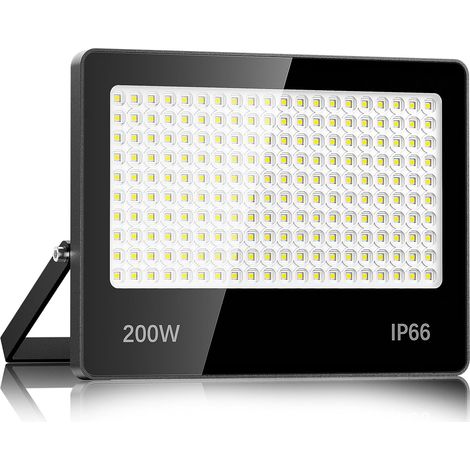 Projecteur LED Extérieur 200W - 20000LM 6500K Blanc Froid Spot LED Extérieur avec 200 LEDs Lampe, IP66 Étanche Eclairage Exterieur pour Stade, Terrasse, Rue, Garage (1/5)