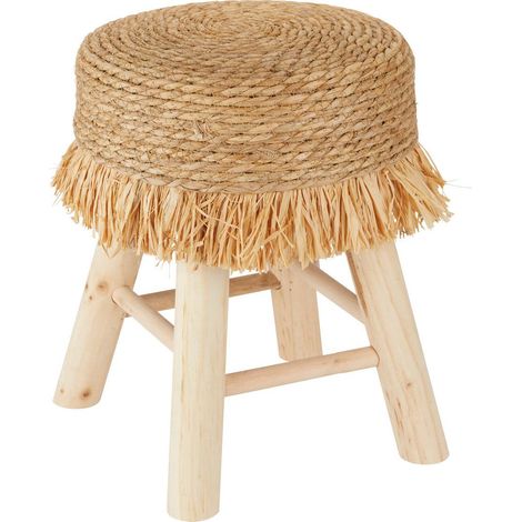Sgabello gimpo in pino beige d30x40cm - Atmosphera créateur d'intérieur (1/2)