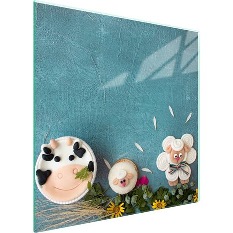 Protezione in vetro per piano cottura 50x52 cm con motivo floreale (1/5)