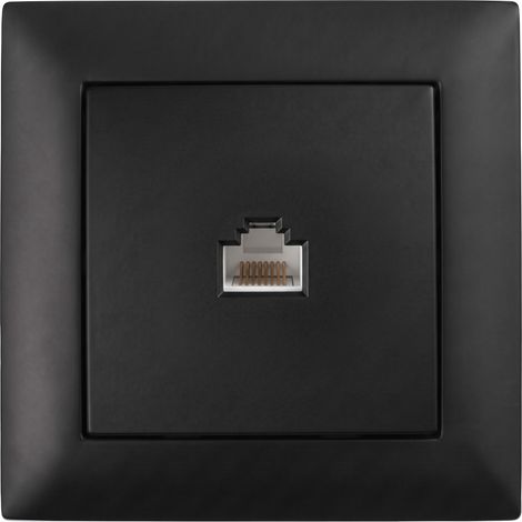 Toolight Prise Rj45 Avec Cadre Oste Jnh010-s Black (1/5)