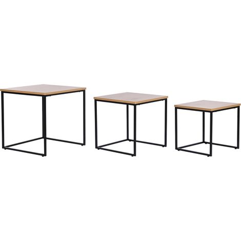 Mesita Auxiliar Set 3 Metal Mdf 45X45X45 40/35 (1/5)