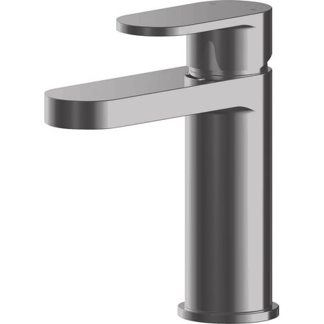 Balterley Enville Round Mono Basin Mixer Tap with Single Lever Handle and Push Button Waste - Brushed Pewter Finish