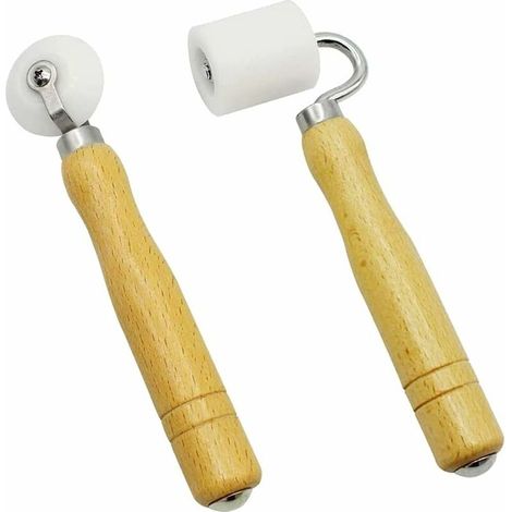 royaluxe -Rouleau de Pression,2pcs Roulette Tapissier Rouleau de Couture Plat Rouleau Pression Outil à Main,pour Décoration de la Maison Papier Peint Outil de Bricolage (1/5)