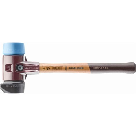 HALDER SIMPLEX Mallet Gomma piena, con piede integrato / TPE morbido, con alloggiamento in ferro malleabile e manico in legno di alta qualità - D=60 mm - 3012.260