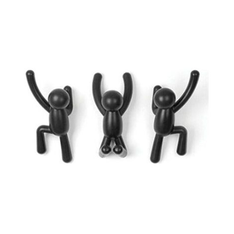 Hooks. Crochets murauxPorte-manteau décoratif. lot de 3 patères murales. Noirs