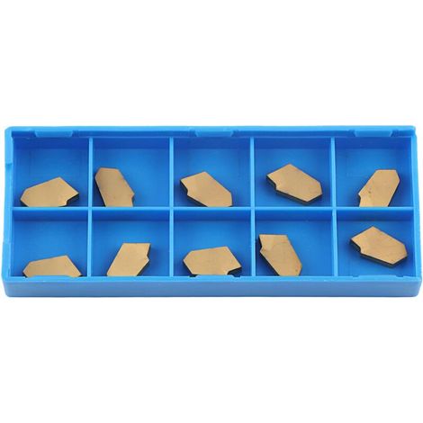Lot de 10 plaquettes de tournage en carbure CNC, outils de coupe pour tour à métaux, outils de tournage de filetage en acier rapide (1/5)