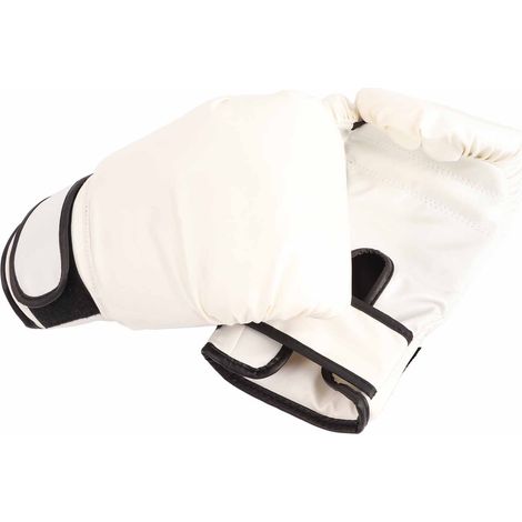 Gants de boxe pour l'entraînement au Sanda, gants de boxe thaï pour enfants et adultes, gants de sac de sable professionnels 10 oz pour adultes, blancs (1/5)