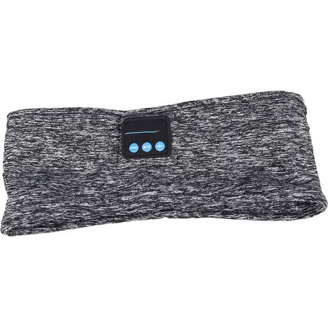 Casque Bluetooth supra-auriculaire, gris, sans fil, idéal pour dormir, écouter de la musique, comme masque de sommeil, pour les sports de plein air (course à pied, vélo), avec bandeau intégré. (1/5)