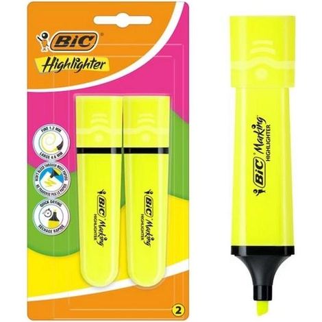 Mirino al neon giallo piatto 2 pezzi BIC