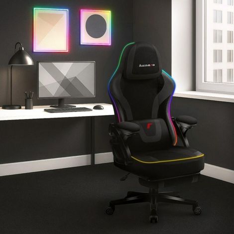 Huzaro Force 4.6 sillón gaming negro con iluminación RGB