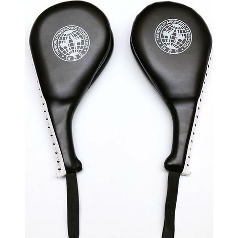 1 Paire de Raqettes Doubles Taekwondo Raquette de Frappe en Cuir pour l'entraînement de Tae kwon do Boxe Karaté(Noir) (1/5)
