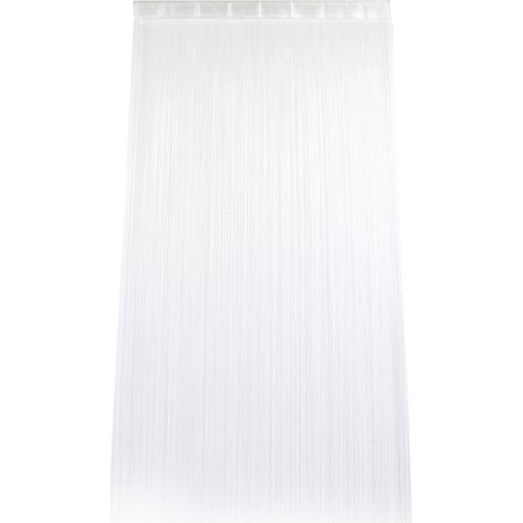 Rideau à pompons en chaînette pour porte ou fenêtre, idéal pour une chambre ou un café (blanc) (1/5)