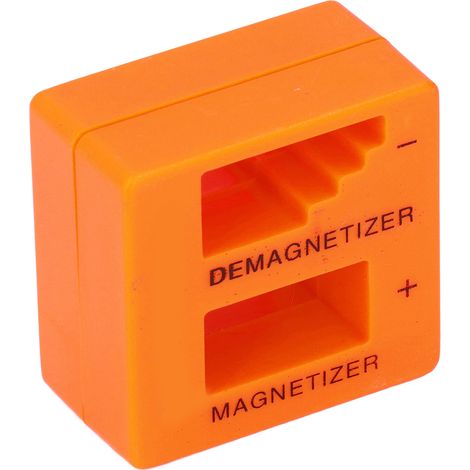 Magnétiseur/démagnétiseur portable en ABS pour embouts de tournevis, vis, écrous et pinces à épiler (orange) (1/5)