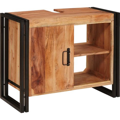 Meuble sous évier Marron 71 x 33 x 58 cm Bois d'Acacia Massif