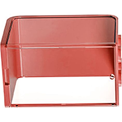 Boîte de présentation Pop Mart, boîte de rangement surprise pour figurines de collection, poupées et LEGO, boîte de rangement empilable transparente, petite taille, orange-rouge. (1/5)