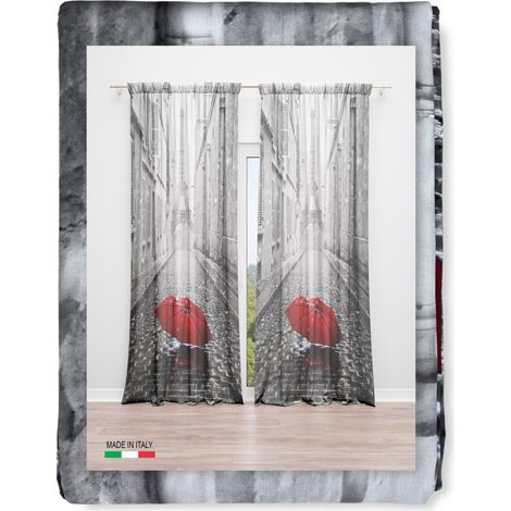 TENDA PARIGI CON L'OMBRELLO cm.160X240 confezionata MADE in ITALY misto lino