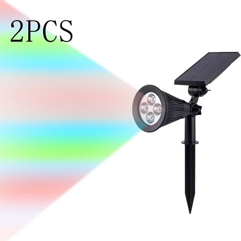 Lampes solaires d'extérieur, appliques murales pour jardin et allée, lot de 2, multicolores (1/4)