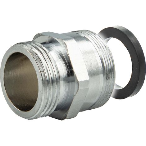 tecuro Mischdüse - Armaturen Adapter für Gartenschlauch M28x1 x 3/4 Zoll, verchromt (1/4)