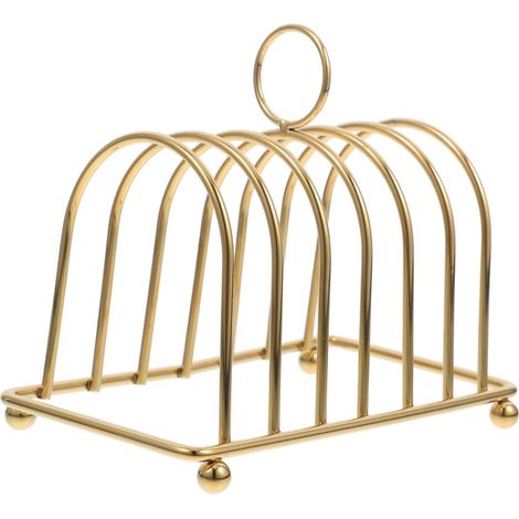 1 Support à toast, Acier inoxydable, Design doré compact, Étagère multifonctionnelle, Pour cuisine et salle à manger (1/5)