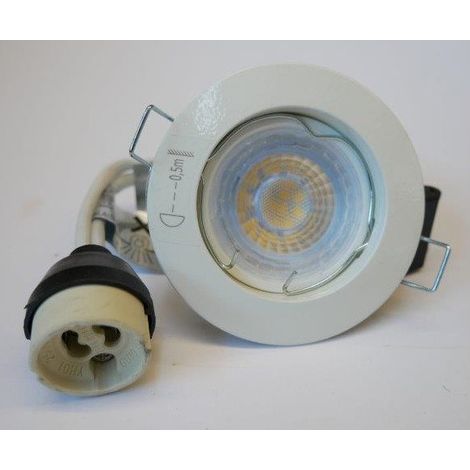 Kit spot encastre LED 6W blanc fixe Ø 78mm ampoule GU10 4000K 450lm 45° 230V non-dimmable IP20 KIT GU10 Trajectoire