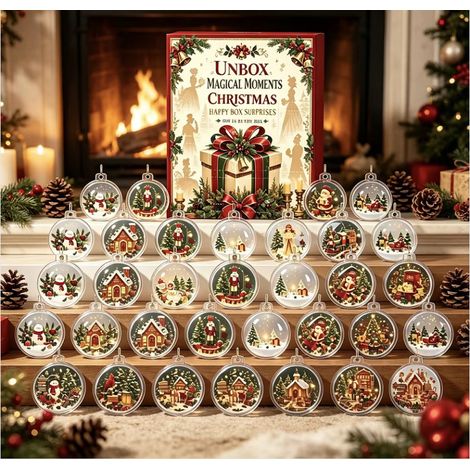 Calendrier de l'Avent de Noël 24 jours – Pendentif sapin de Noël