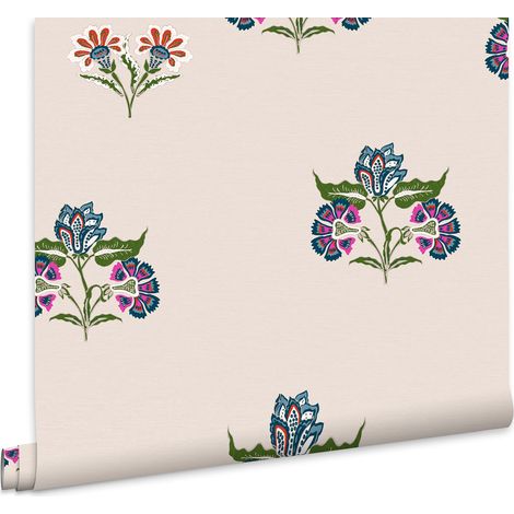 Joules Vliestapete Indienne Block Print Dawn Grey 10mx52cm