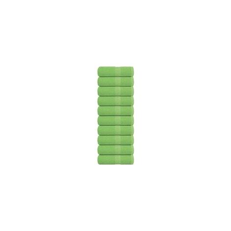 Gants de toilette FROGN, lot de 10, vert pomme, 30x30 cm, 360 g/m² - Crezuo (1/4)