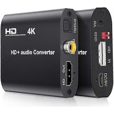 Convertisseur/répartiteur audio HDMI 4K avec sortie stéréo coaxiale, compatible avec les téléviseurs HD 4K 30 Hz (1/5)