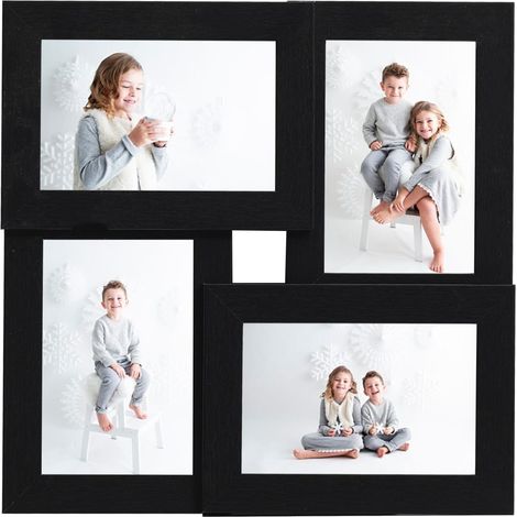 Collage Photo Frame for 4x(13x18 cm) Picture Black MDF vidaXL