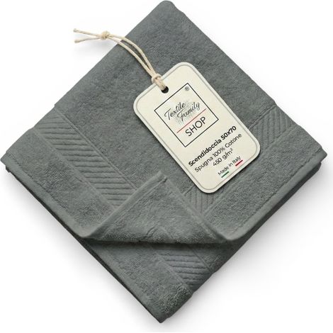 Scendidoccia Bagno Antracite 50x70 Spugna Cotone 450 g/m² - Tappetino Doccia Made in Italy (1/5)