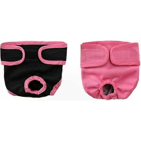 Lot de 2 culottes hygiéniques lavables pour chiennes, tailles S à L, protection réutilisable et confortable (1/5)