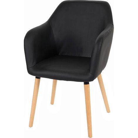 [NON UTILIZZATO] Serie Malmoe sedia sala da pranzo T381 legno massiccio, ecopelle nero