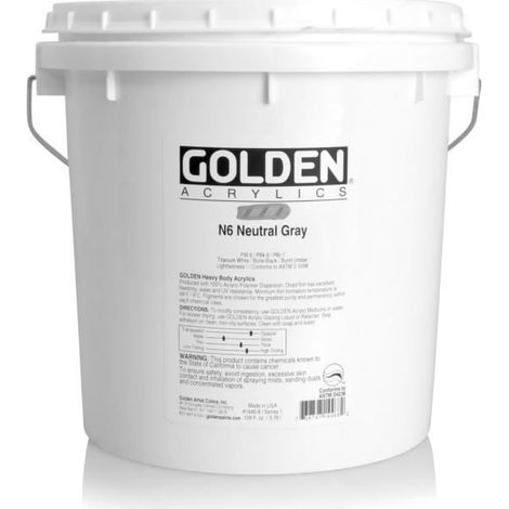 Peinture acrylique - GOLDEN - Gris Neutre n°6 S1 - 3,78 L - Mixte - Expédition de France