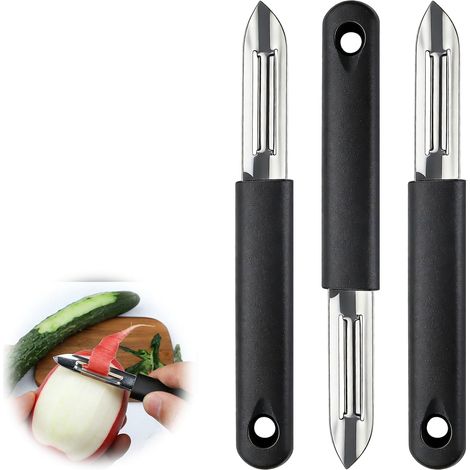 3PCS Couteau Éplucheur, Eplucheur Pomme De Terre Manuel En Acier Inoxydable Pour Fruits Et Légumes Epluche Pomme Epluche Legumes Econome Professionnel Pour Cuisine Quotidienne (1/5)