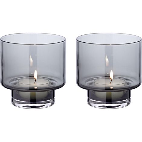 Photophore Marla Lot de 2 Ø 11 cm en Verre fumé (1/5)