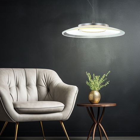 Pendellampe modern Esstischleuchte Hängelampe Ring LED Pendelleuchte Wohnzimmer, Metall, 1x LED 12W 930lm 3000K warmweiß, DxH 40x125 cm