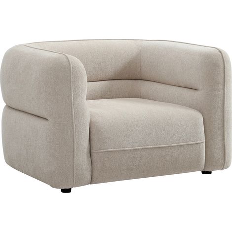 Fauteuil en tissu chenille beige TALIENA (1/5)