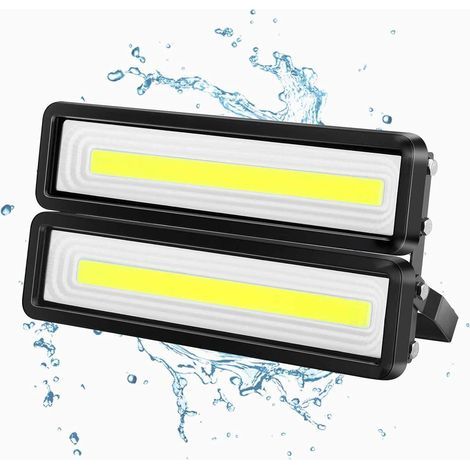 Projecteur LED Extérieur 100W, IP65 Extérieur Projecteur à LED, 2 en 1 220V 32600LM 6000K Blanc Froid Eclairage de Sécurité COB LED pour Terrasse, Jardin, Cour, Parc, Garage- (1/5)